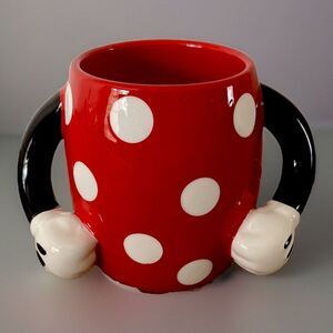 DISNEY Galerie MINNIE MOUSE Body Polka Dot Dress Arms Handles Coffee Tea Mug Cup